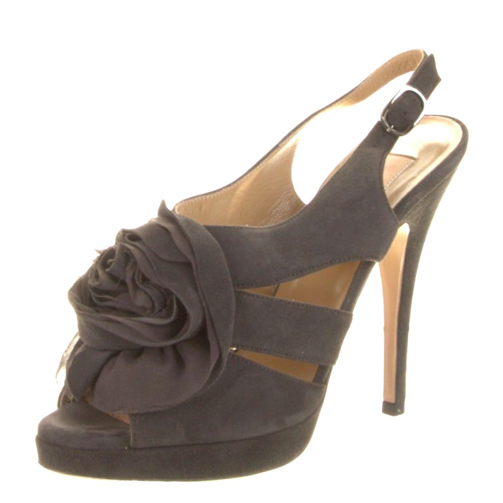 Valentino 36 gray slingback heels